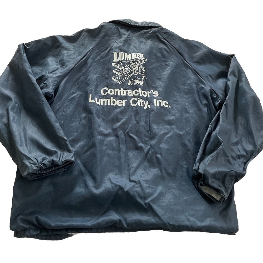 Vtg Todd Sportswear Lumber Contractor's Nylon Fleece Lined Jacket Sz L Made USA - Picture 2 of 7